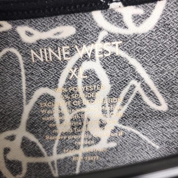 Nine West Dress Womens XL Fixed Wrap Surplice Clasp Artsy Abstract Stretchy - Picture 7 of 9